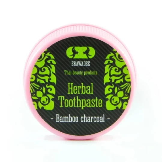 Natural Herbal Toothpaste with Bamboo Whitens and Enhances